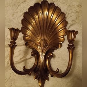 Vintage ClamShell Candle Wall Sconce.